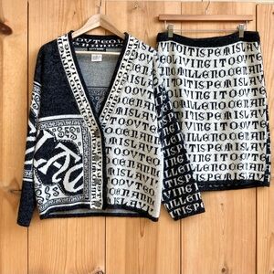 Kitty Hawk Vintage Sweater Skirt And Cardigan Sz Medium
